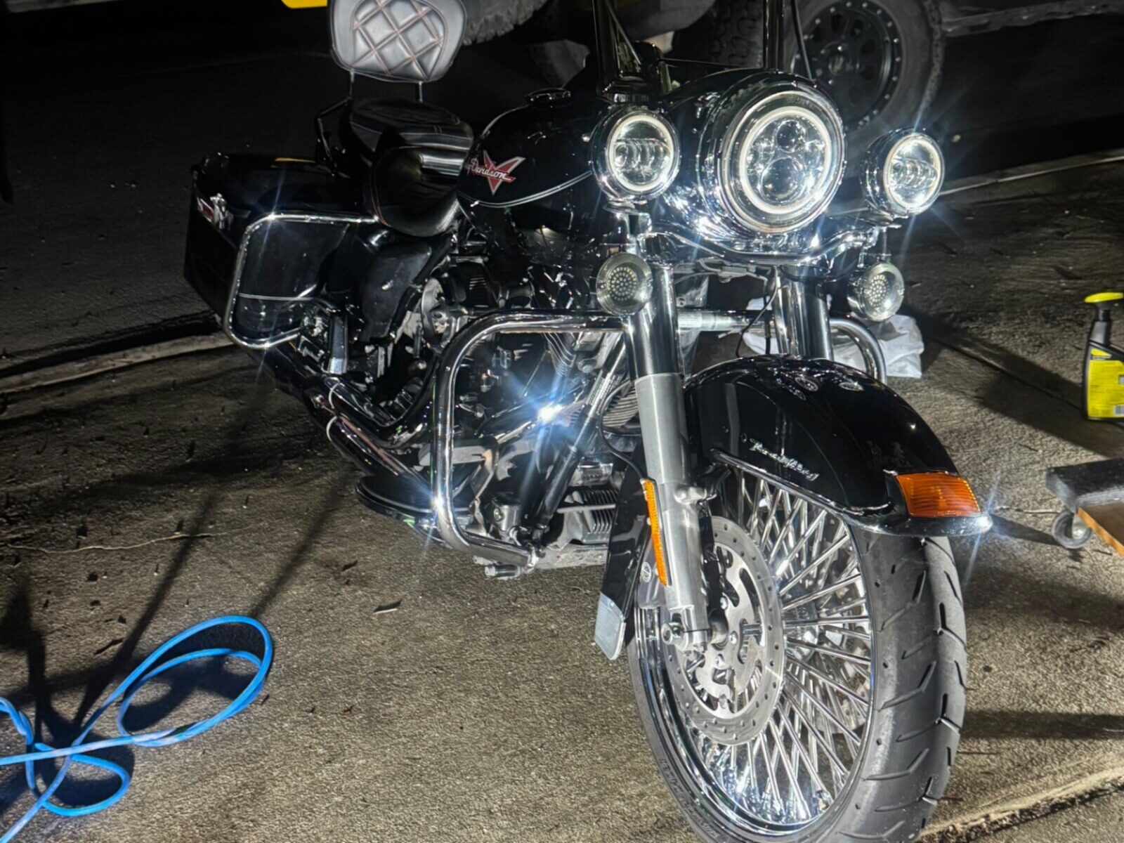 Harley motorcycle detail before and after